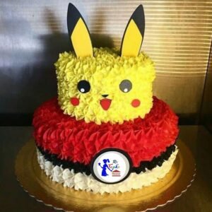 Double story Designer Pokémon Pikachu cake